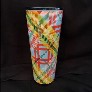 Starbucks Vibrant Plaid Stainless Steel Tumbler 16 oz.